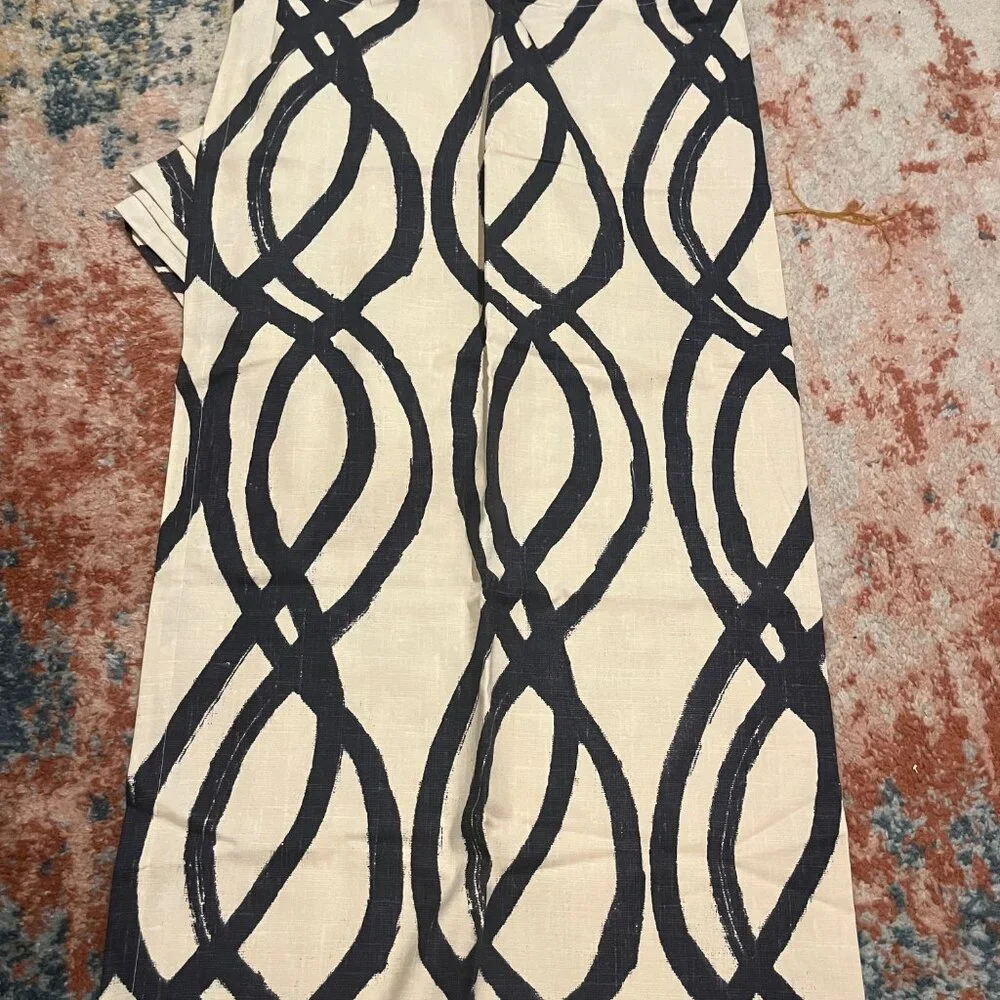 Set of 2 - 48x 63 Midnight West Elm Curtains Scribble